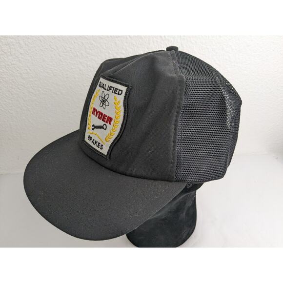 Vtg RYDER Brakes Mechanic Trucking Patch SnapBack Trucker Cap Hat Mesh USA - Picture 7 of 12